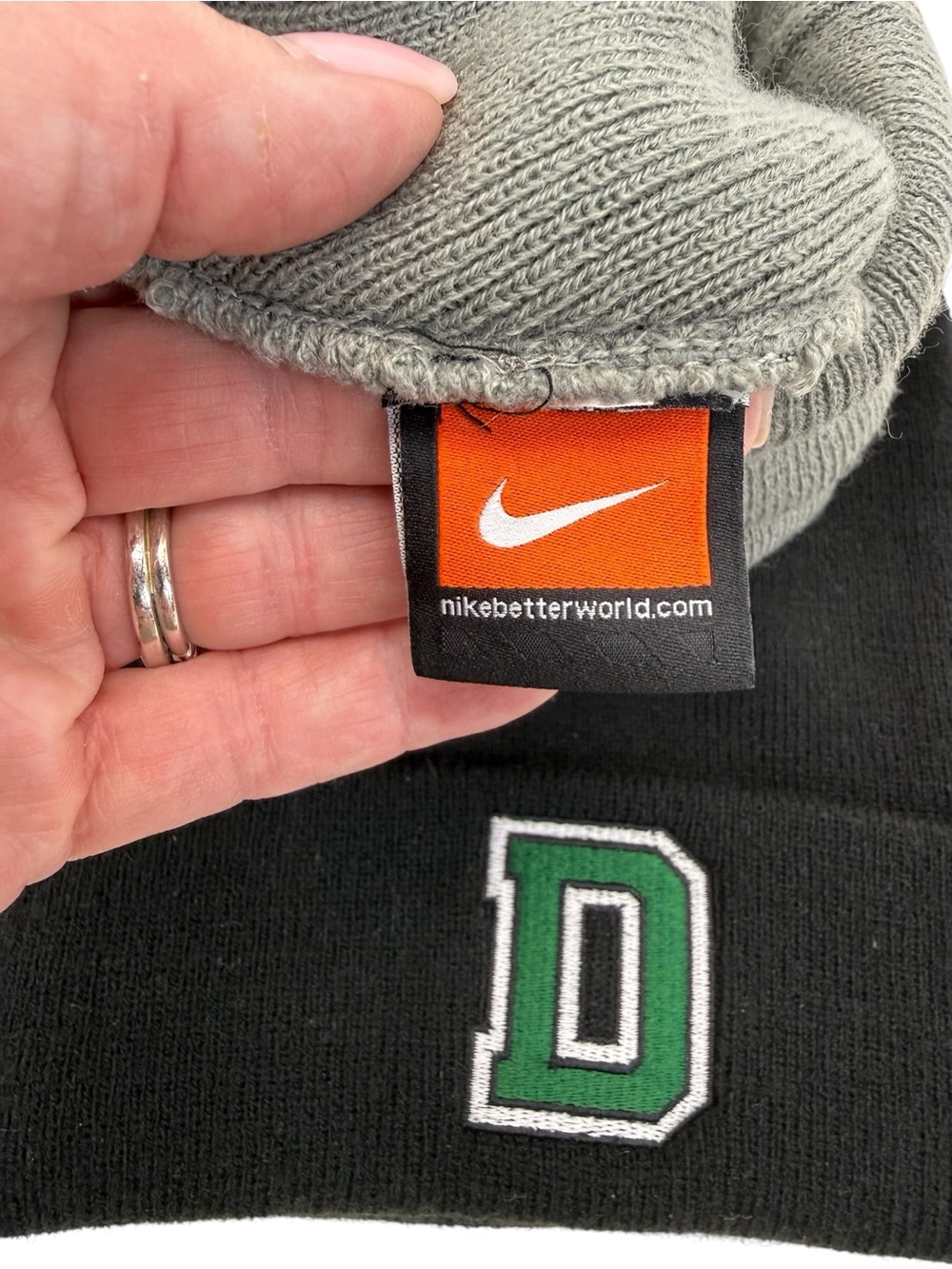 TWO Dartmouth College Nike Winter Hats OS Black Gray - Picture 10 of 12